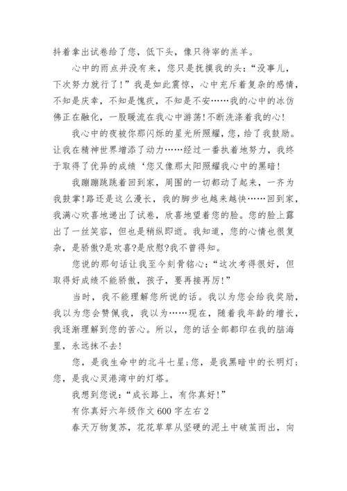 有你真好六年级作文600字左右范文5篇.docx