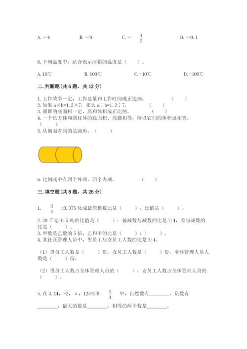 三台县六年级下册数学期末测试卷1套.docx