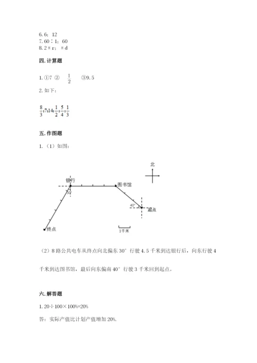 小学六年级数学上册期末考试卷附答案下载.docx