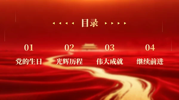 红色党政风大气建党节宣传PPT模板