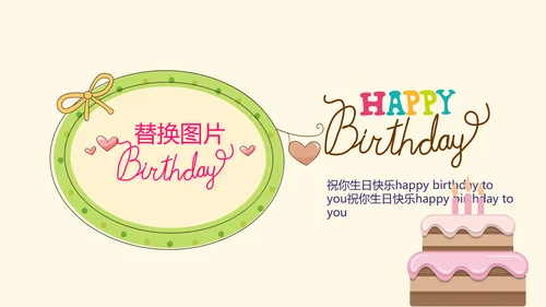 橙色生日快乐电子相册动态PPT模板