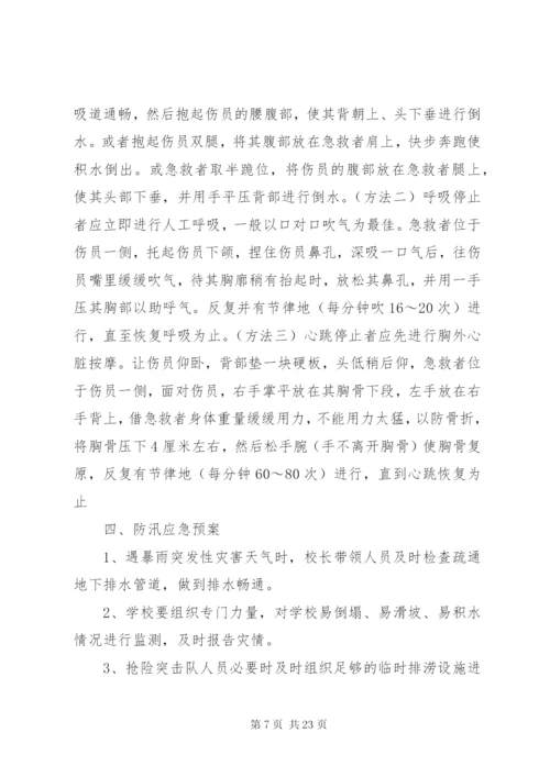 庙坝小学防汛防溺水工作应急预案.docx