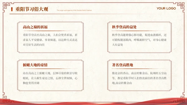 红色中国风重阳节赏析ppt模板