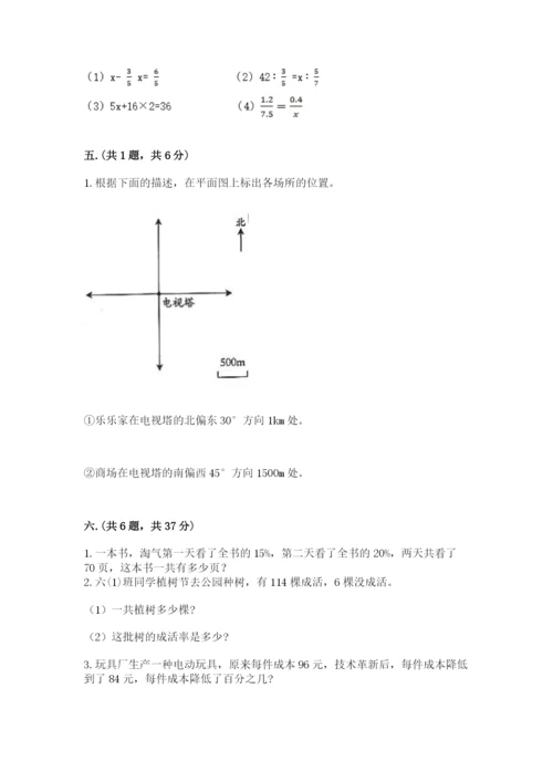 小学六年级数学毕业试题（基础题）.docx