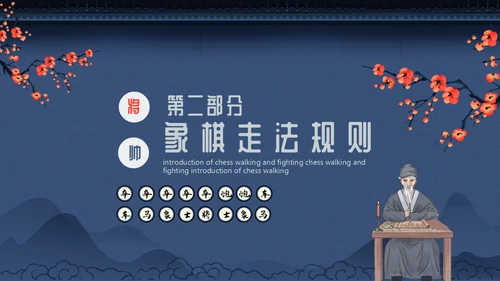 中国象棋走法搏杀介绍动态通用PPT模板