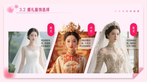 粉色3D写实风520婚礼筹备策划