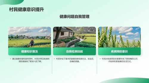 绿色插画风三下乡社会实践阶段性成果汇报PPT模板