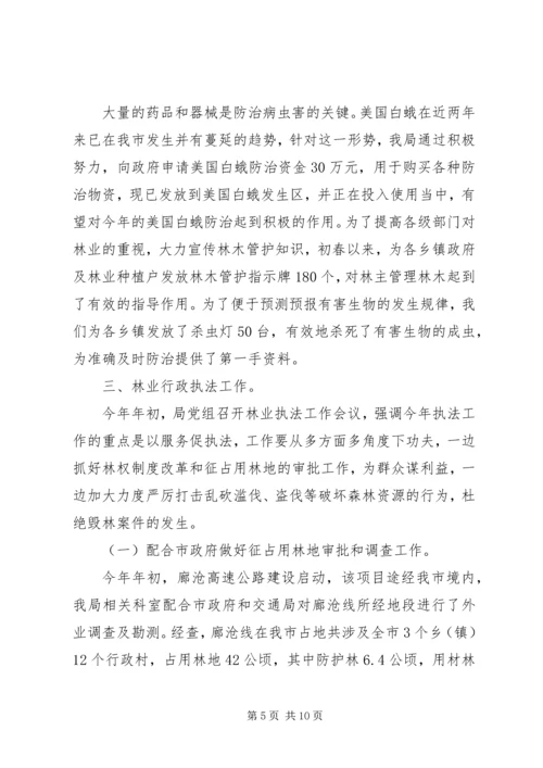 市林业局上半年工作监察总结及计划.docx