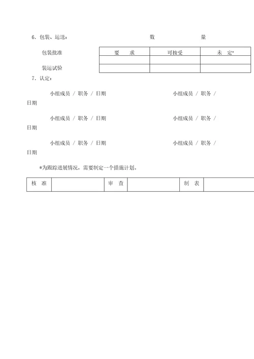 产品质量策划总结和认定报告