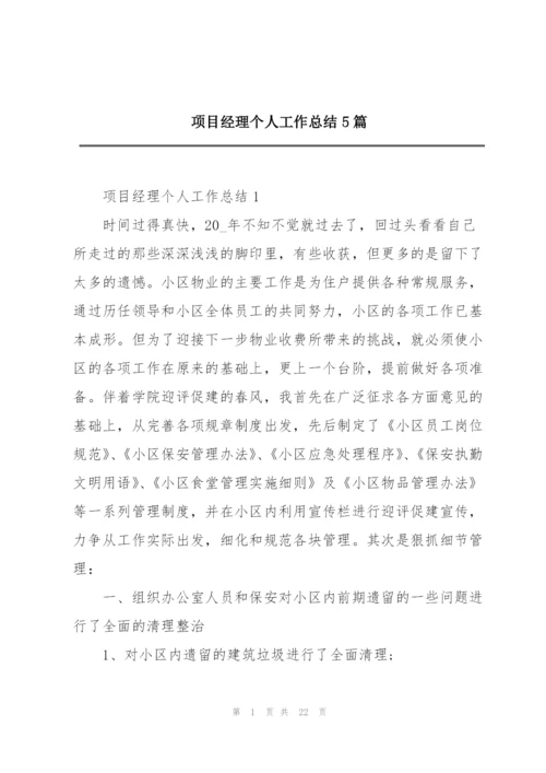 项目经理个人工作总结5篇.docx