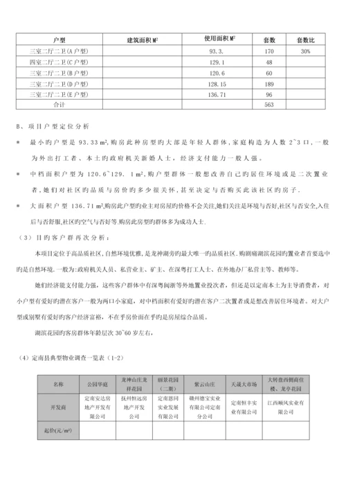 定南县湖滨花园销售专题策划专题方案.docx