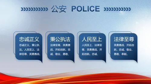 蓝色大气公安部治安管理局动态PPT模板