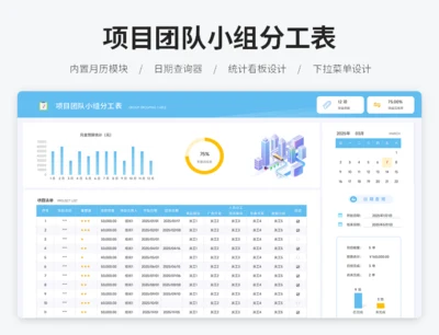 项目团队小组分工表