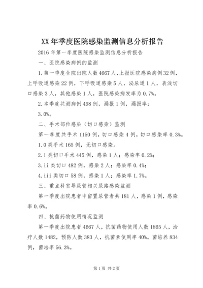 XX年季度医院感染监测信息分析报告.docx