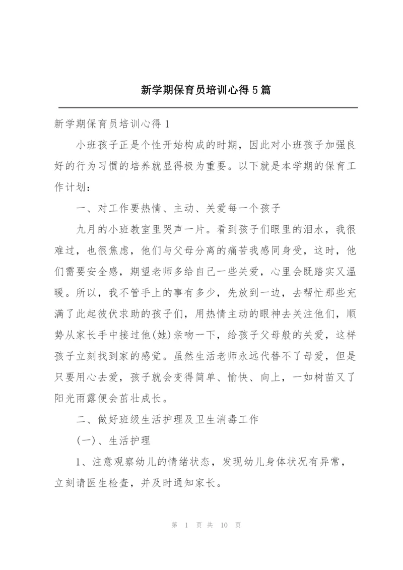 新学期保育员培训心得5篇.docx