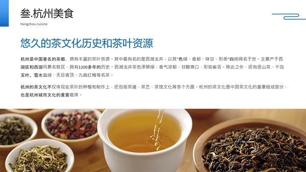 蓝色简约风杭州城市旅游文化介绍PPT