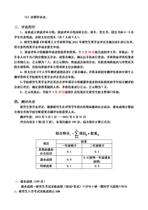 最新华南理工大学研究生奖学金制度