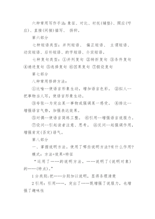 人教版初中语文知识点总结.docx