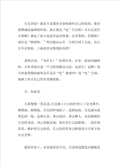 与月亮有关的优秀作文