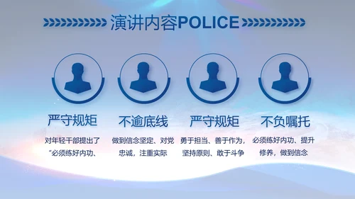 蓝色大气警察公安工作总结汇报PPT