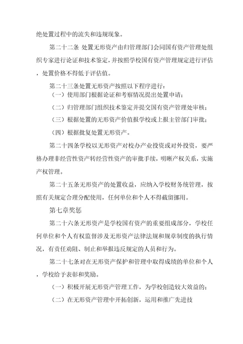 大学无形资产管理办法