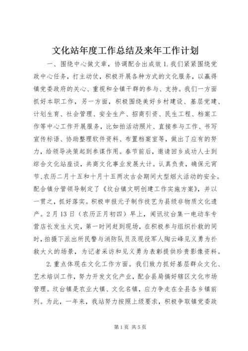 文化站年度工作总结及来年工作计划.docx