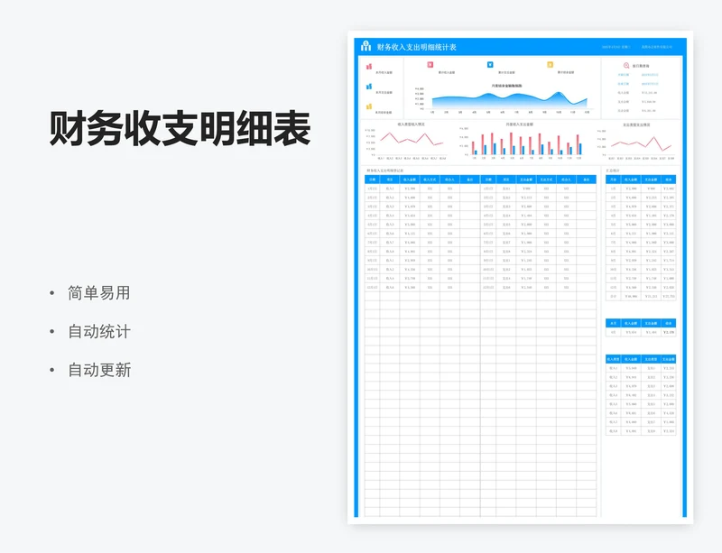 财务收支明细表