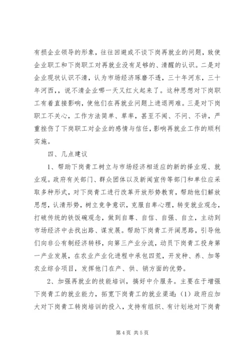 云南下岗青工再就业情况的调研报告.docx