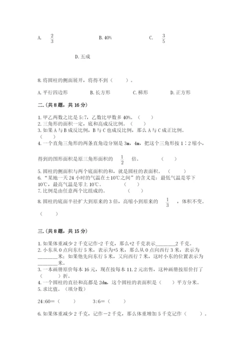浙教版数学小升初模拟试卷附参考答案（培优a卷）.docx