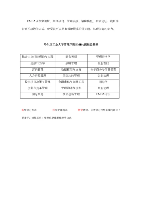 2023年哈尔滨工业大学高级工商管理硕士课程介绍.docx
