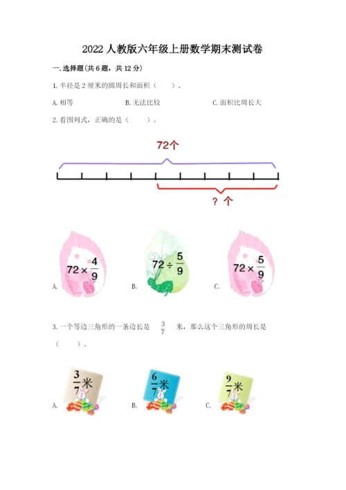2022人教版六年级上册数学期末测试卷（典优）word版.docx