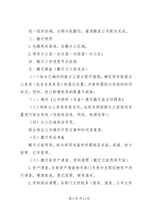 篇一：公司办公室整体搬迁工作安排.docx