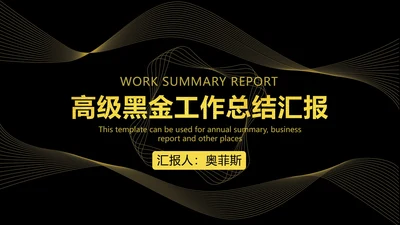高级黑金工作总结汇报PPT模板