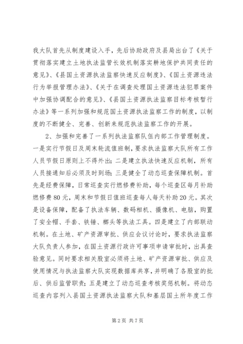 国土系统执法情况报告.docx