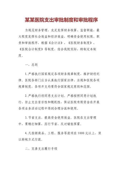 某某医院支出审批制度和审批程序.docx