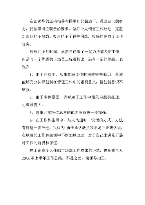 促销员个人半年度工作总结三篇