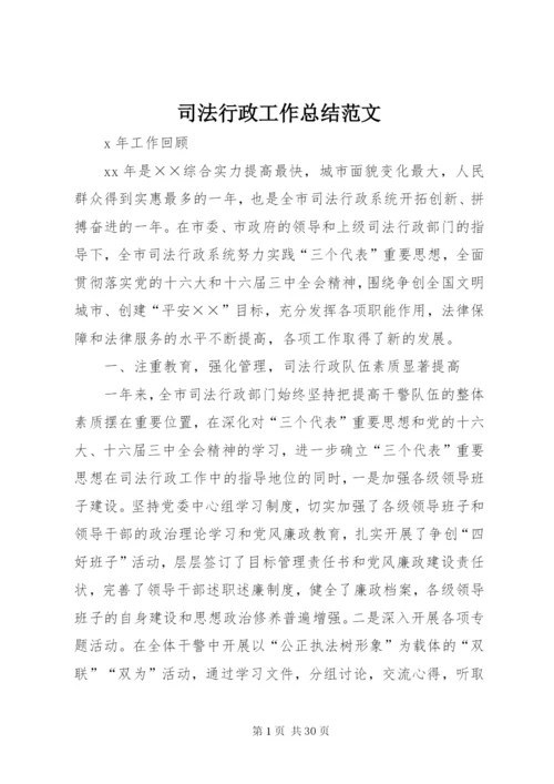 司法行政工作总结范文精编.docx