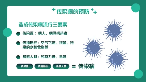 卡通插画幼儿园传染病预防主题教育PPT模板