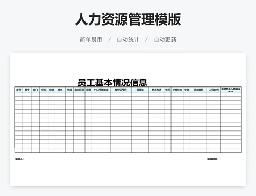 人力资源管理模版