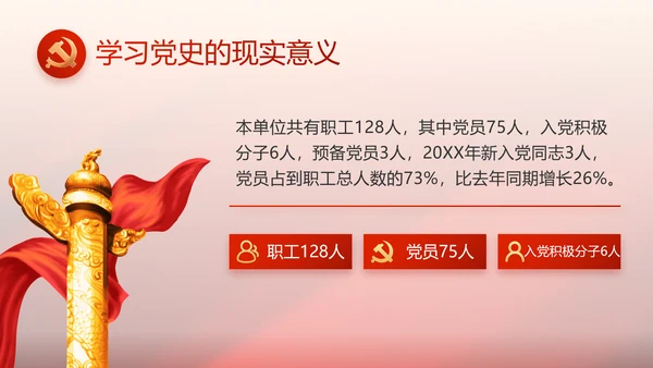 红色党支部党史学习教育工作总结PPT