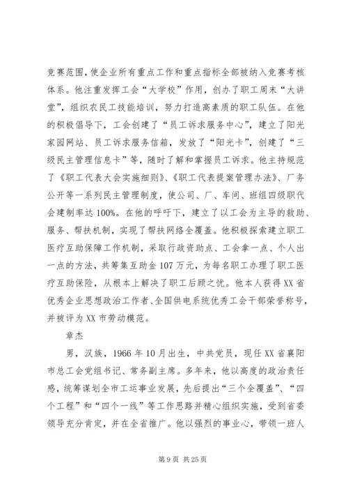 全国优秀工会工作者标兵简要事迹.docx