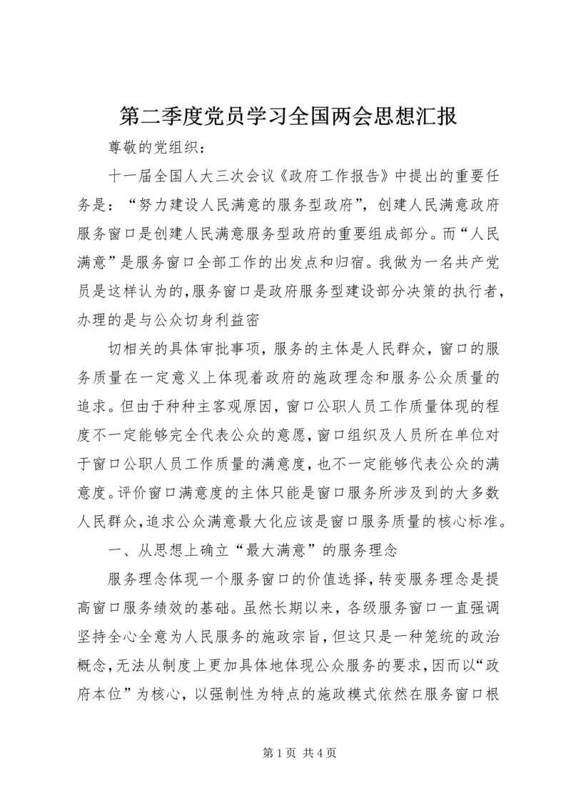 第二季度党员学习全国两会思想汇报 (3).docx