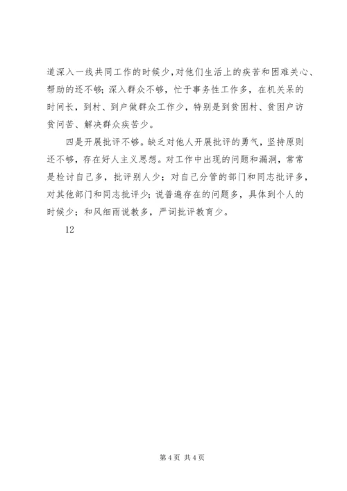 县政府党组民主生活会发言提纲 (4).docx