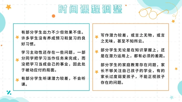 绿色卡通期中总结家长会PPT模板