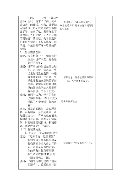 最新4.友谊与成长同行教案