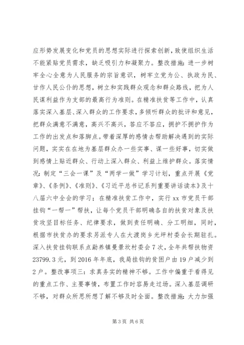 招商局党支部XX年“三严三实”专题组织生活会对照检查问题整改措施落实情况.docx
