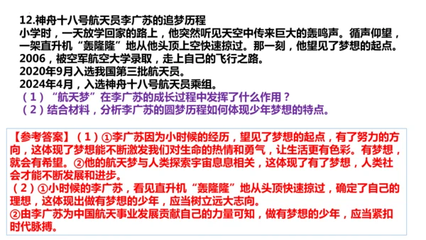 第一单元 少年有梦【核心考点复习课件】(共30张PPT)