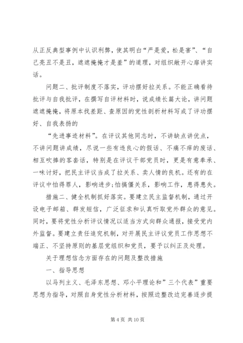 关于理想信念方面存在的问题及整改措施.docx