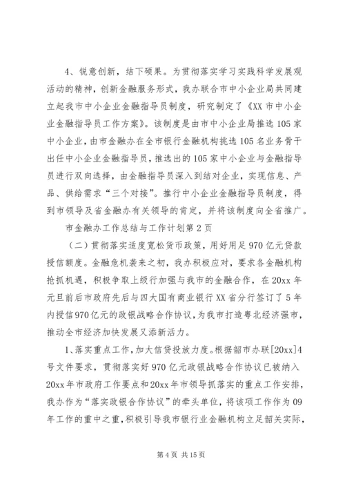 市金融办工作总结与工作计划 (3).docx