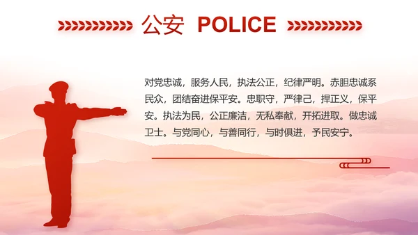 红色大气公安警察风采展示动态PPT